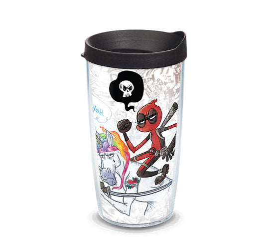 Marvel Comics: Deadpool - Vasos con envoltura y tapa de viaje "Hagamos esto" 