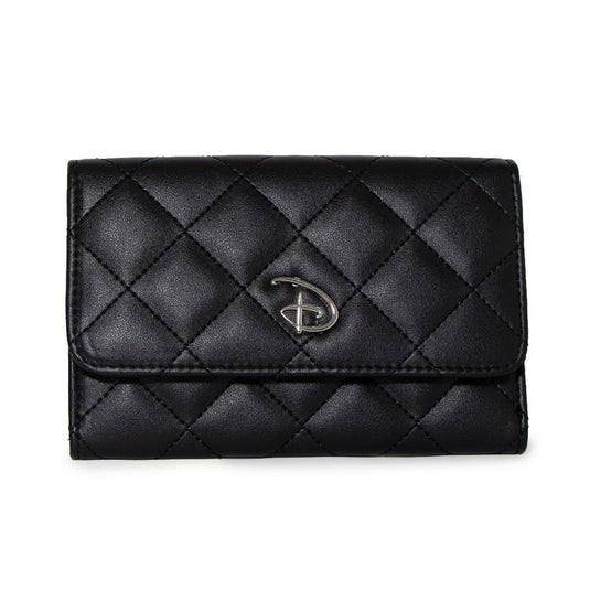 Disney : Signature D Logo - Portefeuille pliable argenté pour femme