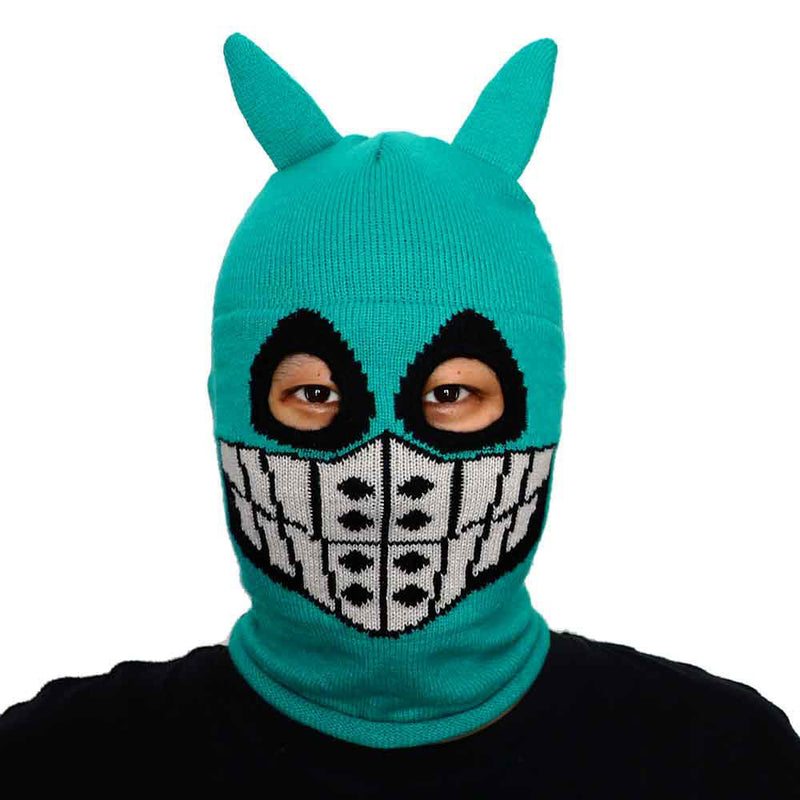 Load image into Gallery viewer, My Hero Academia - Deku Cosplay Full Face Cuffed Knit Beanie Hat
