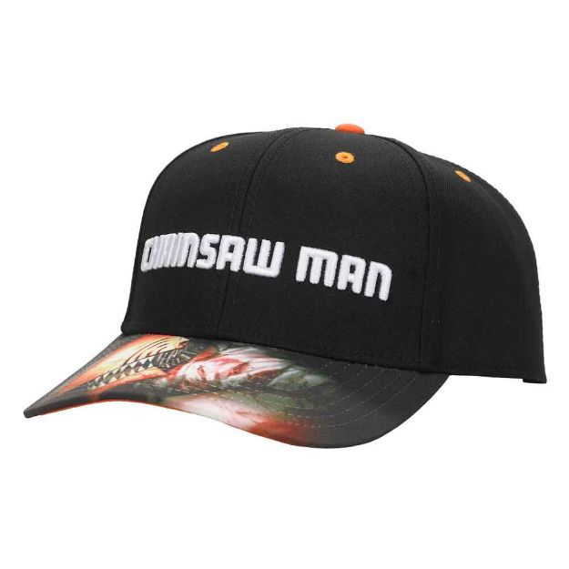 Cargue la imagen en el visor de la galería, Chainsaw Man Raised Logo Embroidered Pre-Curved Bill Snapback
