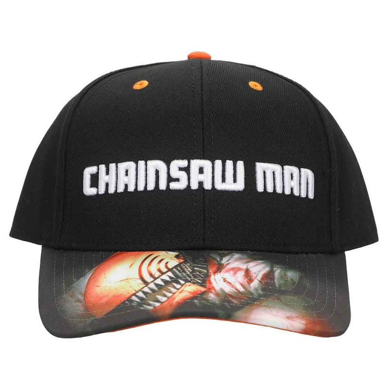 Cargue la imagen en el visor de la galería, Chainsaw Man Raised Logo Embroidered Pre-Curved Bill Snapback
