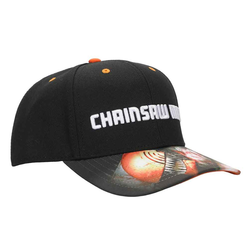 Cargue la imagen en el visor de la galería, Chainsaw Man Raised Logo Embroidered Pre-Curved Bill Snapback
