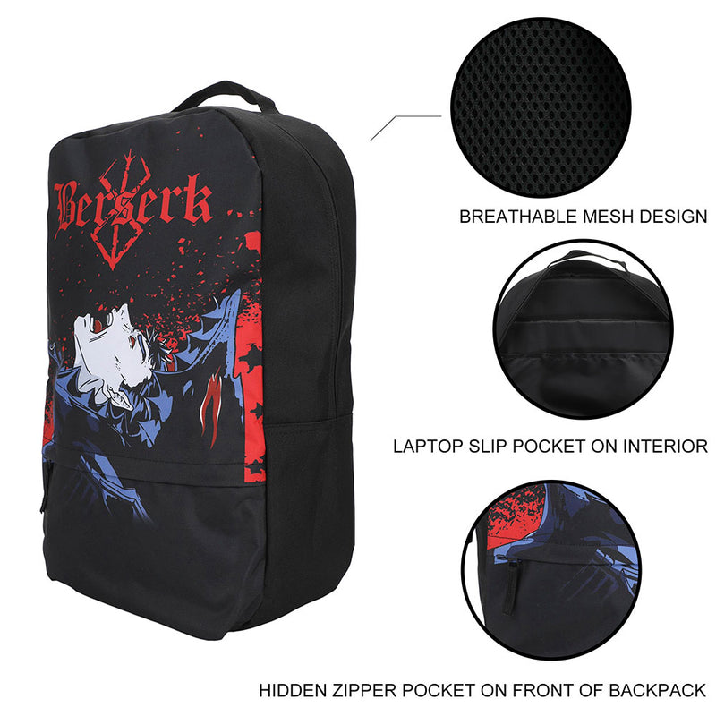 Load image into Gallery viewer, Berserk Black Swordsman Sublimated Laptop Backpack
