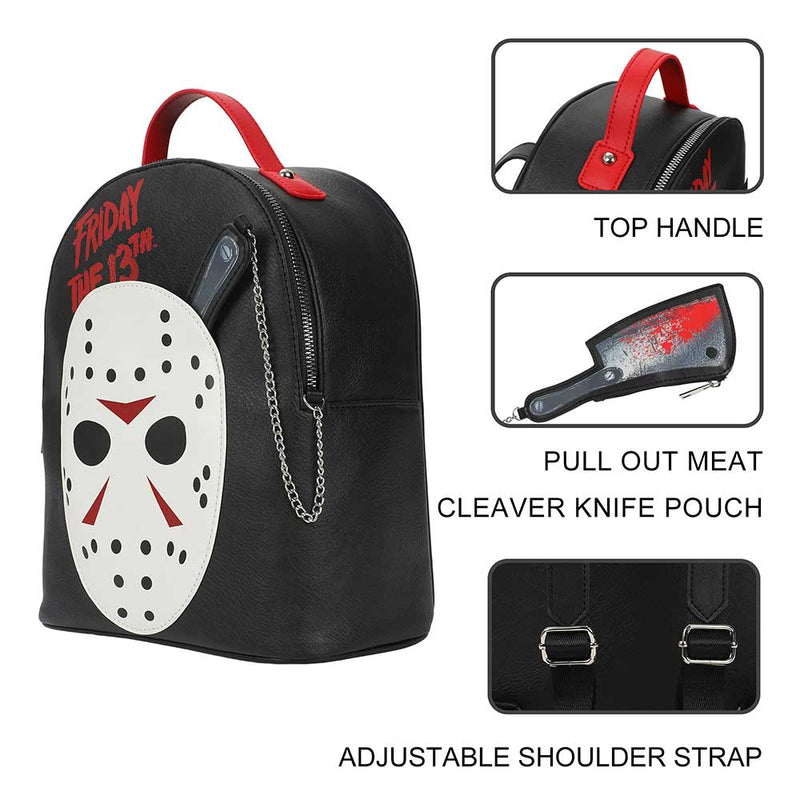 Cargue la imagen en el visor de la galería, Friday the 13th - Jason Mask Knife Coin Purse &amp; Mini Backpack
