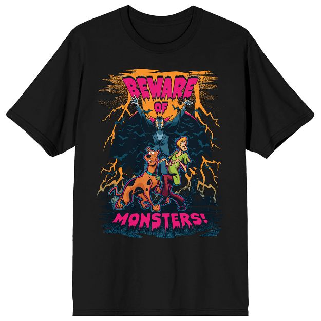 Chargez l&#39;image dans la visionneuse de la galerie, Scooby-Doo - Beware Of Monsters Black Men&#39;s T-Shirt
