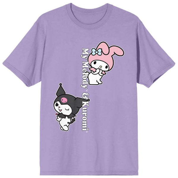 Kuromi y mi melodía camiseta unisex púrpura