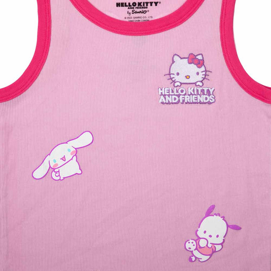 Camiseta sin mangas de canalé de Hello Kitty y sus amigos