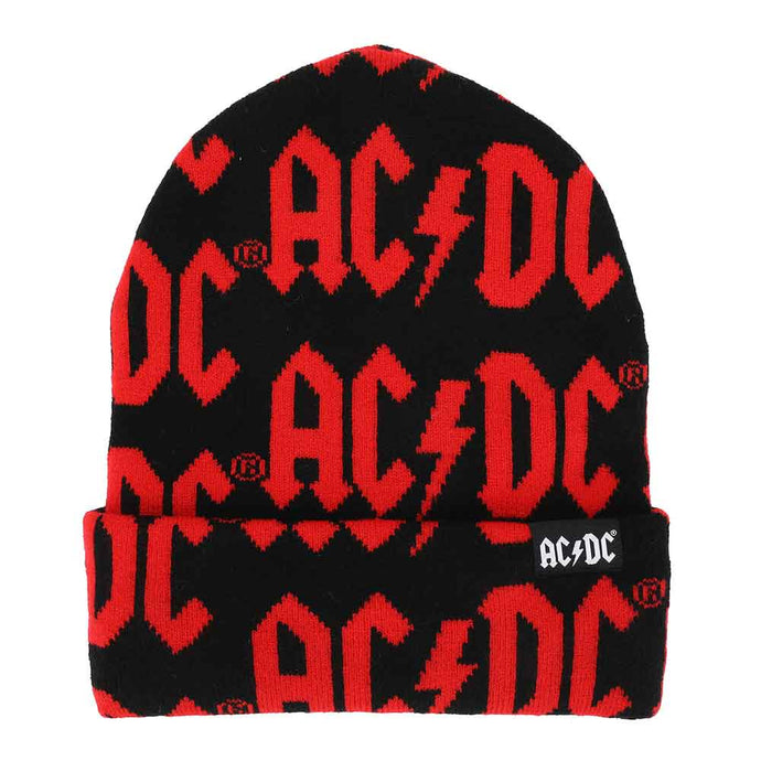 AC/DC AOP Jacquard Tall Cuff Beanie