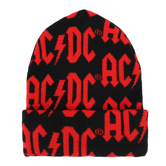 AC/DC AOP Jacquard Tall Cuff Beanie