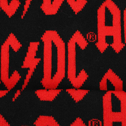 AC/DC AOP Jacquard Tall Cuff Beanie