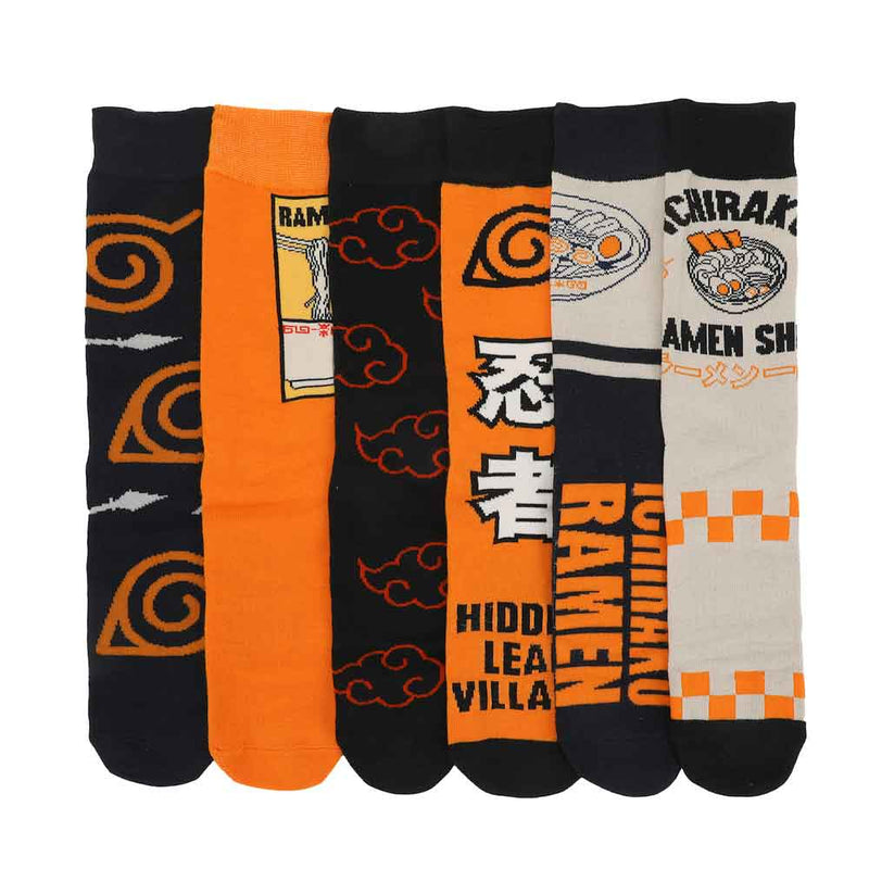 Naruto Shippuden 6 Pair Crew Socks with Tin Tote