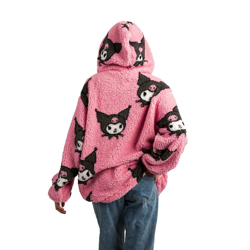 Sanrio - Kuromi Juniors Oversized Sherpa Fleece Hoodie