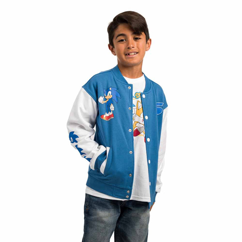 Chargez l&#39;image dans la visionneuse de la galerie, Sonic the Hedgehog Blue and White Youth Bomber Jacket
