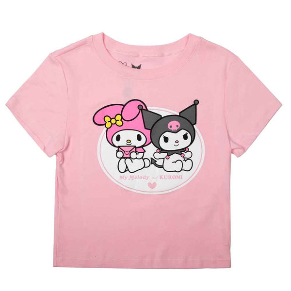 My Melody & Kuromi Juniors Cropped Baby Tee T-shirt