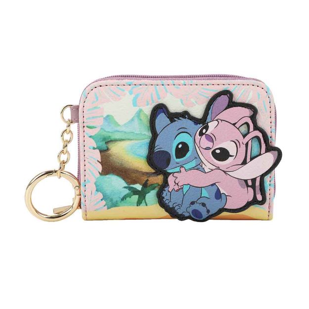 Disney: Stitch & Angel 3D Mini Zip Around Wallet