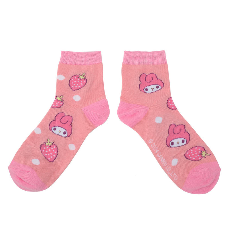 Chargez l&#39;image dans la visionneuse de la galerie, Hello Kitty - Strawberry Milk 3 Pair Quarter Crew Box Set Socks
