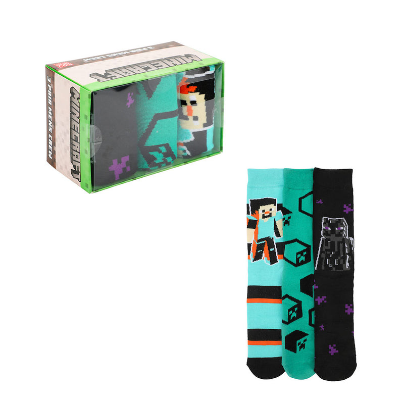 Chargez l&#39;image dans la visionneuse de la galerie, Minecraft - 3 Pair Crew Box Set Socks
