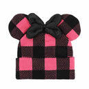 Disney Mickey Mouse - Minnie Mouse Buffalo Plaid 3D Beanie