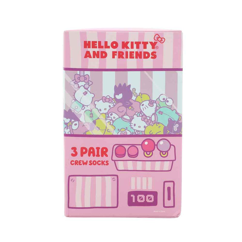 Chargez l&#39;image dans la visionneuse de la galerie, Hello Kitty &amp; Friends - Arcade Adult 3 Pair Quarter Crew Box Set Socks
