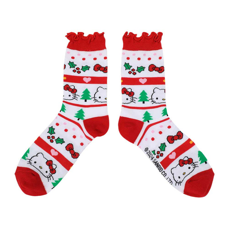 Cargue la imagen en el visor de la galería, Hello Kitty - Christmas Junior&#39;s 3 Pair Crew Box Set Socks
