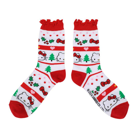 Hello Kitty - Christmas Junior's 3 Pair Crew Box Set Socks