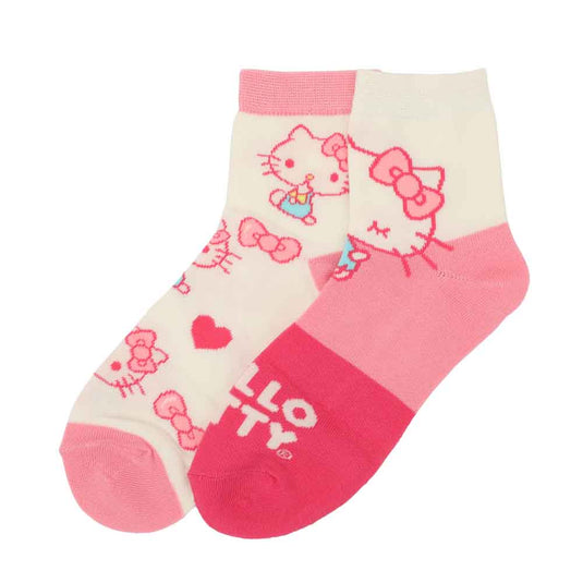 Sanrio Hello Kitty - 2 Pair Quarter Crew Socks Popsicle Box Set