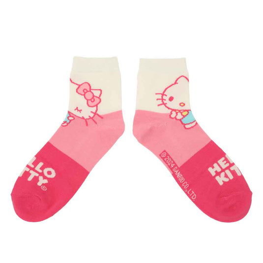 Sanrio Hello Kitty - 2 Pair Quarter Crew Socks Popsicle Box Set