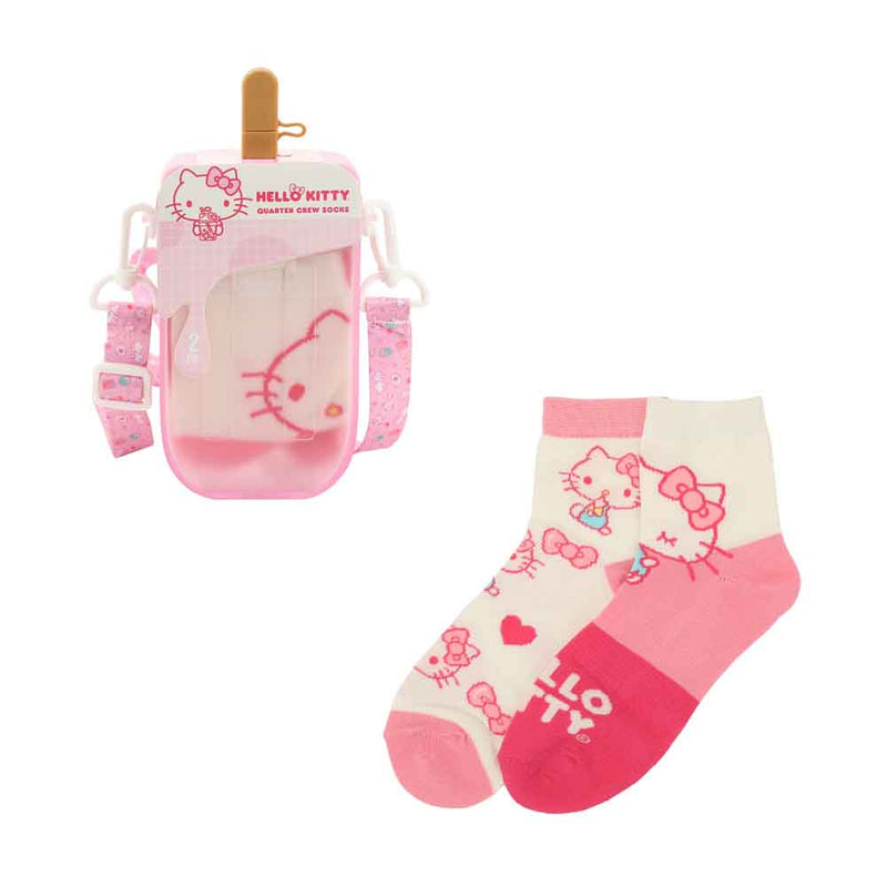 Chargez l&#39;image dans la visionneuse de la galerie, Sanrio Hello Kitty - 2 Pair Quarter Crew Socks Popsicle Box Set
