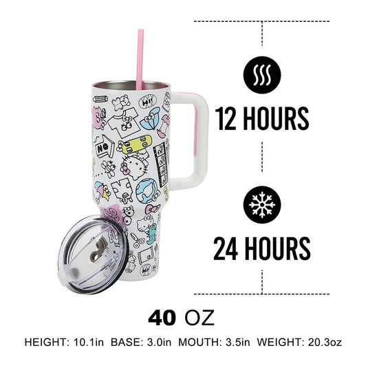 Sanrio - Hello Kitty Bag & 40 oz. Stainless Steel Tumbler Set