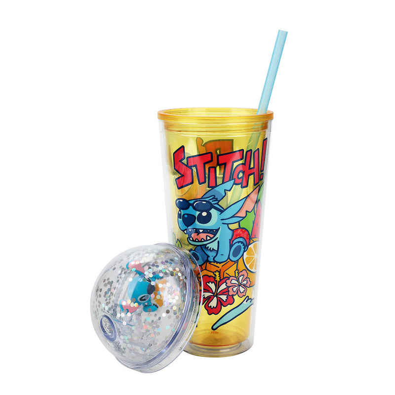 Cargue la imagen en el visor de la galería, Disney Lilo &amp; Stitch - Confetti Lid 16 oz. Plastic Tumbler
