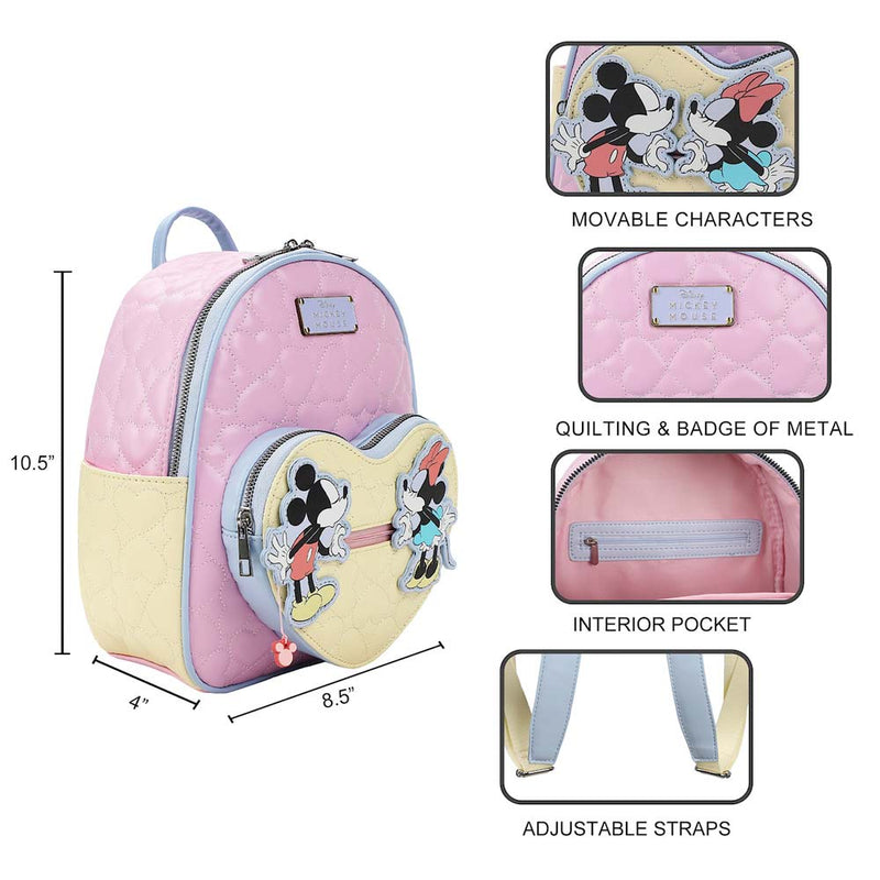 Cargue la imagen en el visor de la galería, Disney: Mickey &amp; Minnie - Interactive Quilted Mini Backpack
