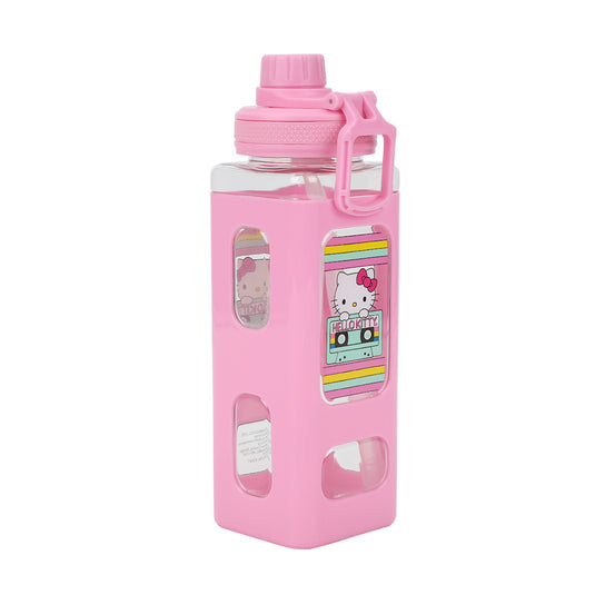 Sanrio Hello Kitty - Cassette Tape 24 oz. Square Plastic Water Bottle