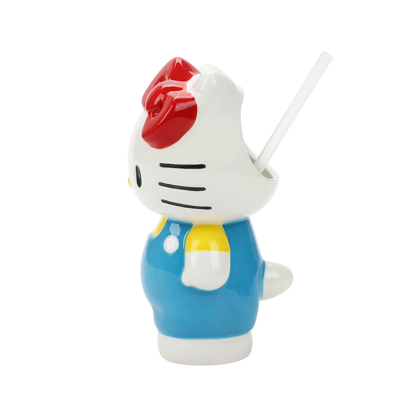 Cargue la imagen en el visor de la galería, Sanrio - Hello Kitty Sculpted Ceramic Cup With Straw

