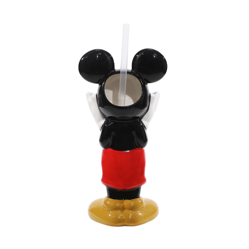 Load image into Gallery viewer, Disney Mickey Mouse - 6 oz. Sculpted Ceramic Cup With Straw

