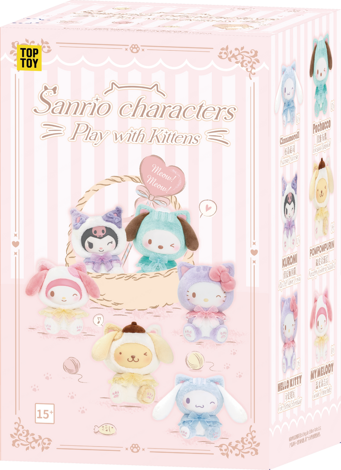 Cargue la imagen en el visor de la galería, Sanrio - Characters Play With Kittens Vinyl Plush 1 Single Blind Box
