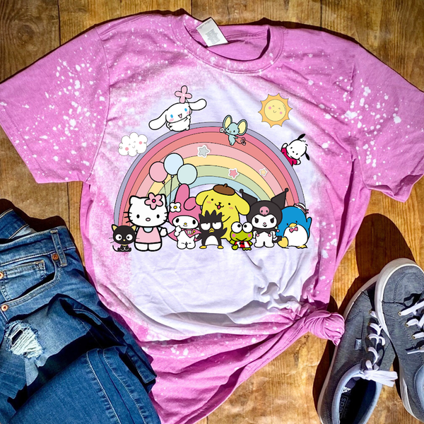 Sanrio Hello Kitty & Friends Pink Bleach T-shirt