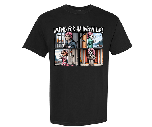 Waiting For Halloween Like, Horror Movie Characters T-Shirt