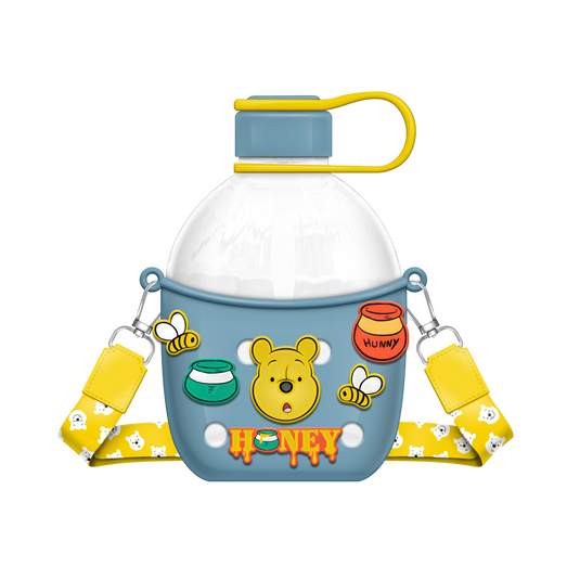 Disney Winnie The Pooh - Face & Honey Icons Plastic 22.5oz Water Bottle w/ Charms