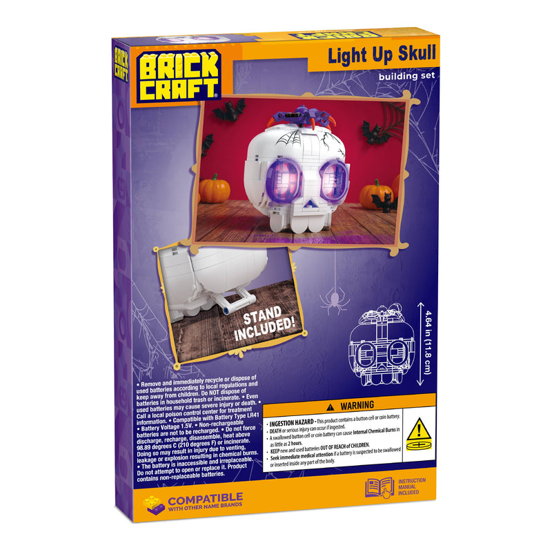 Load image into Gallery viewer, Brickcraft Light Up Skull Building Brick
