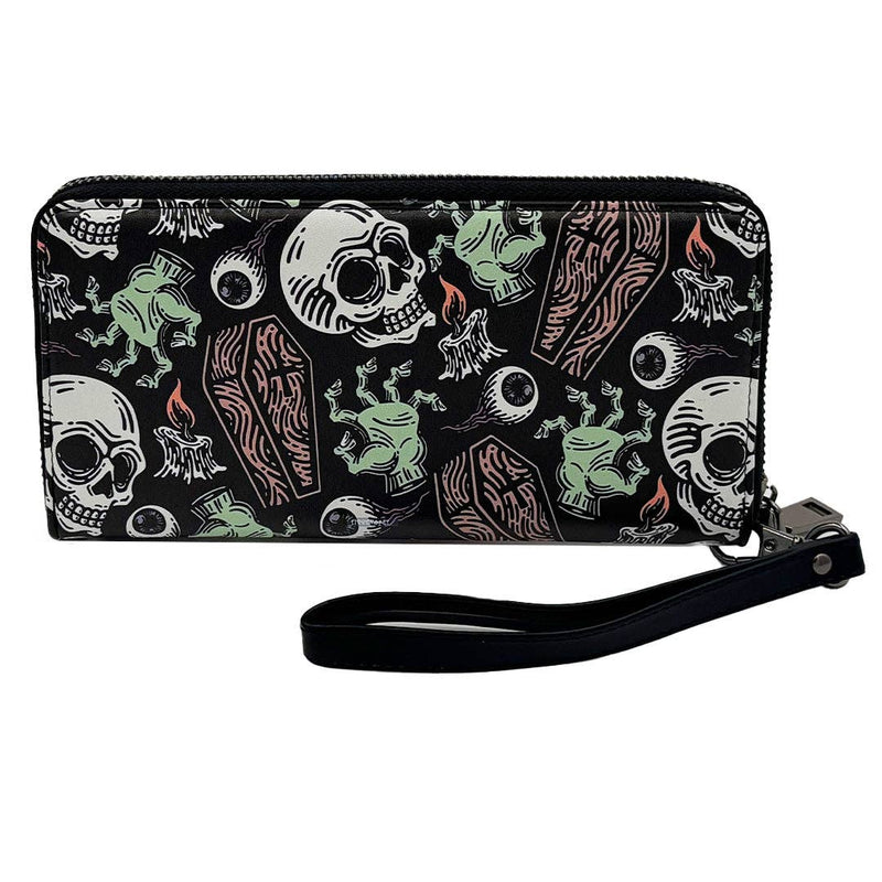 Load image into Gallery viewer, Coffins and Skulls Clutch Women Wallet
