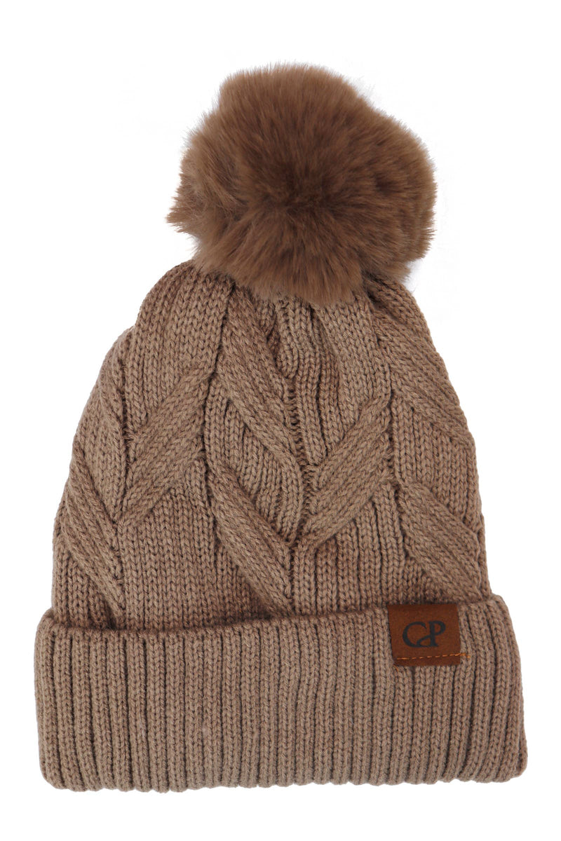 Chargez l'image dans la visionneuse de la galerie, Coil Chevron Knitted Fleece Lined Beanie

