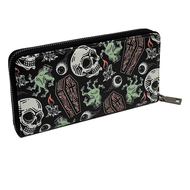 Load image into Gallery viewer, Coffins and Skulls Clutch Women Wallet
