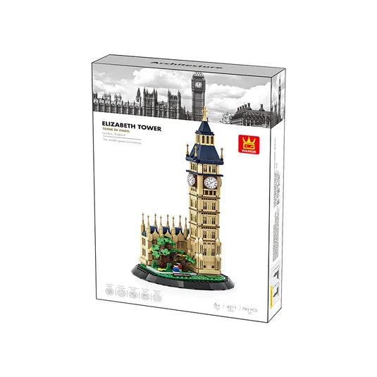 Wange Bricks: MOC Architecture Elizabeth Tower, London Uk The Big Ben Building Brick Toy Figure