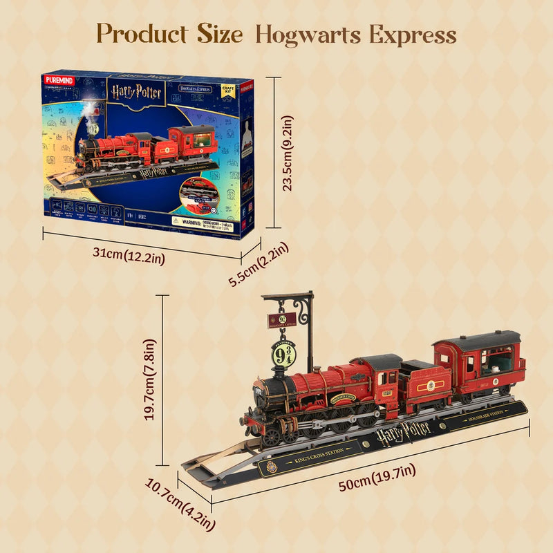 Cargue la imagen en el visor de la galería, Puremind x Harry Potter - Hogwarts Express 3D Wood DIY Figure

