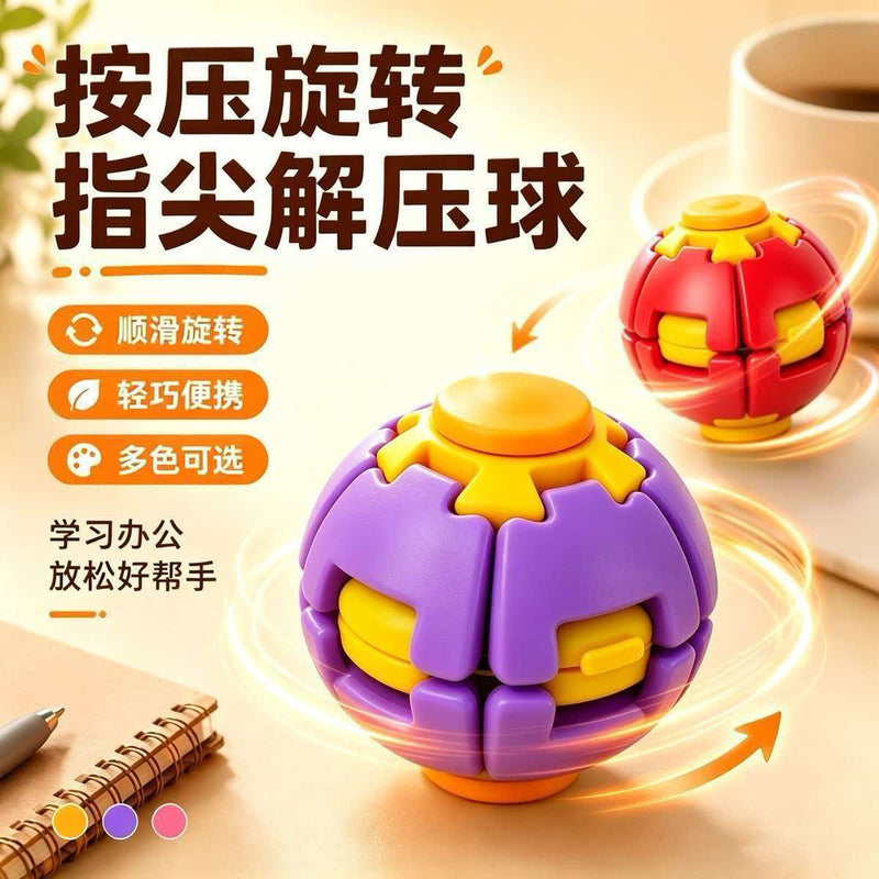 Load image into Gallery viewer, 3D Rotation Puzzle Ball - 1Pc 2-in-1 Fidget Spinner &amp; Magic Cube Stress Relief Toy Blind Box
