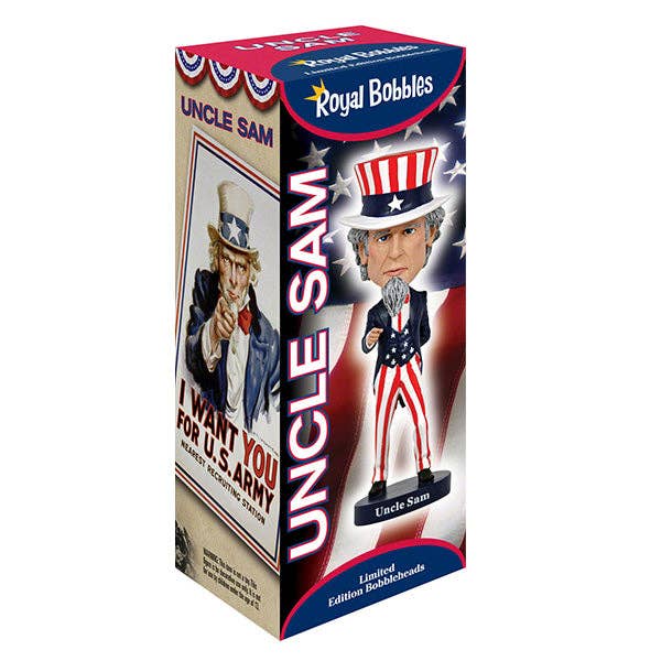 Load image into Gallery viewer, Royal Bobbles Uncle Sam Collectibe Bobblehead Statue
