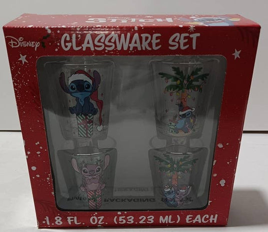 Christmas Lilo Stitch & Friends Palm Gift Set 4pc 1.8oz Mini Shot Glass Set