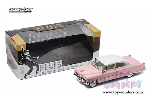 Cargue la imagen en el visor de la galería, GreenLight Elvis Presley's 1955 Pink Cadillac Fleetwood Series 60 1:18 Diecast Model Car
