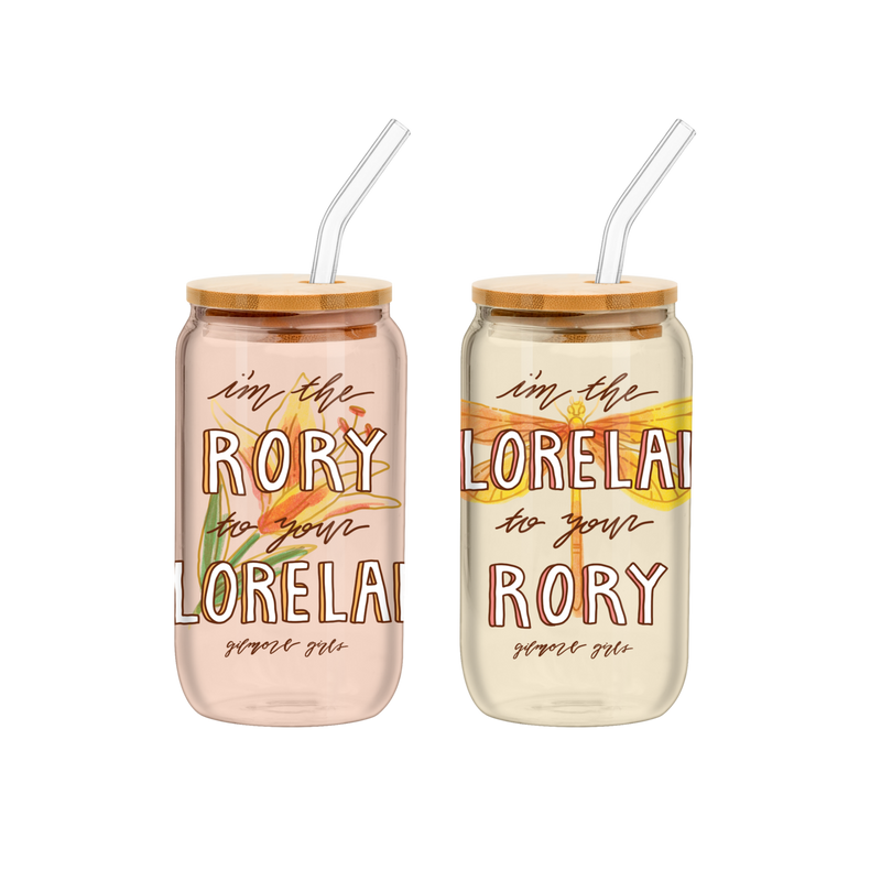 Chargez l'image dans la visionneuse de la galerie, Gilmore Girls Rory Lorelai Script 2pk 16oz Glass Tumbler

