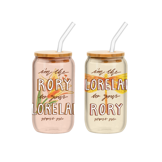 Gilmore Girls Rory Lorelai Script 2pk 16oz Glass Tumbler